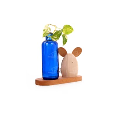 گلدان‎ ‎آبگینه‎ ‎‎‎با قاب چوبی‎ ‎‎18‎ cm‎ ‎‎قهوه ای‎ ‎‎طرح‎ ‎موش مهربان‎ ‎ ‎‎‎‎‎
